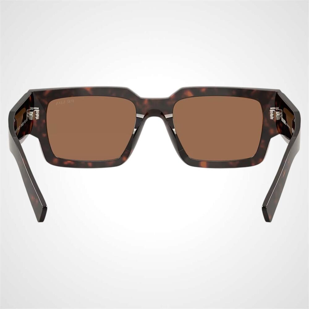 New PRADA Sunglasses Brown Root Tortoise Rectangle Square Mens - Picture 4 of 6